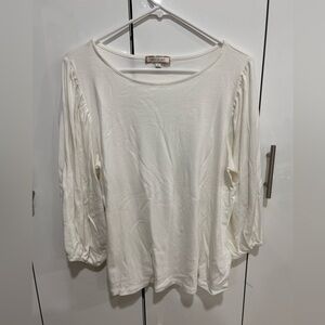 Chic White 3 quarter puff sleeve Women's Top